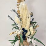 Centro Blue Pampa estilo Boho con Flores Preservadas