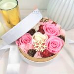 Caja Bolso Flores Preservadas de Terciopelo